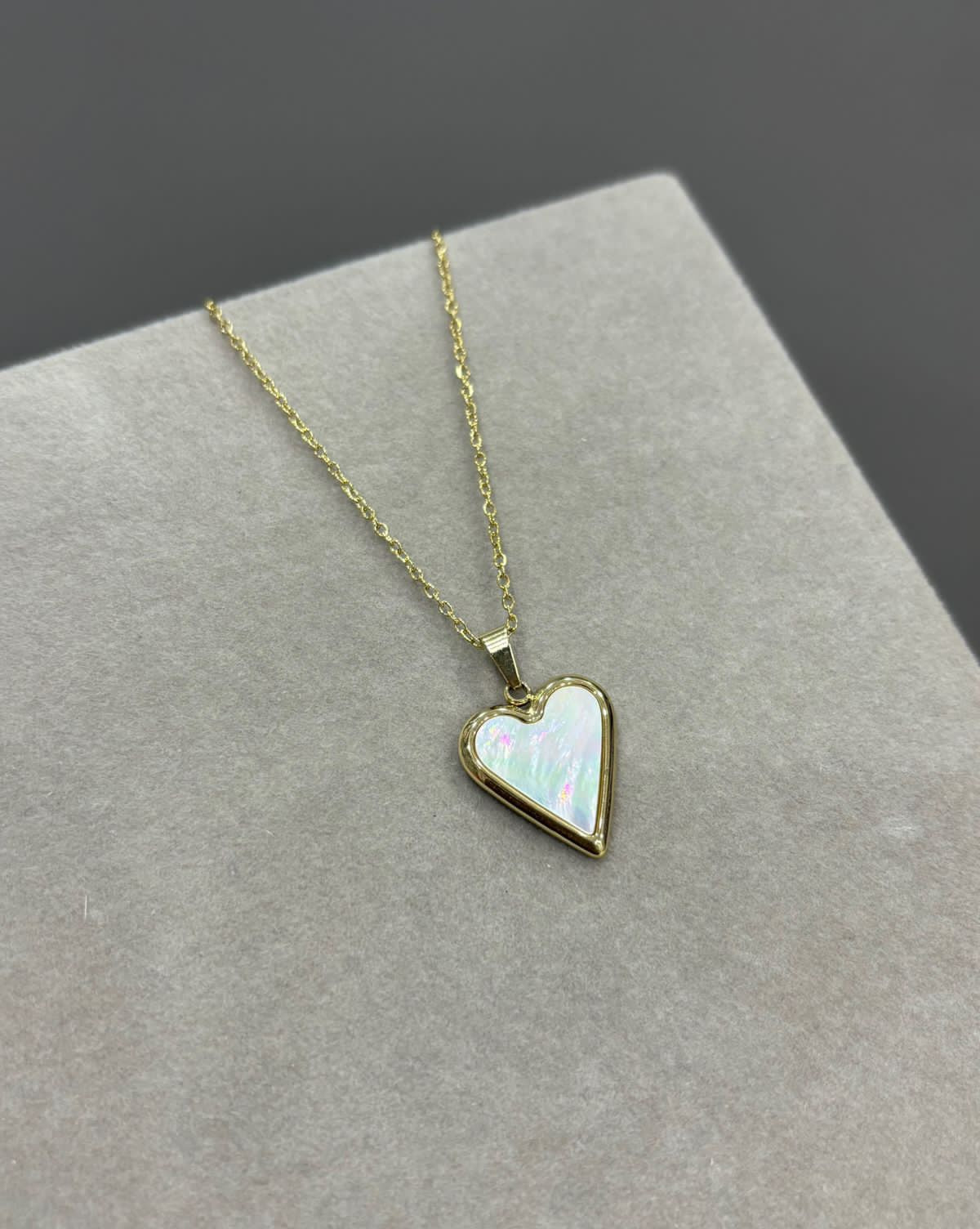 MOP Heart Pendant Chain