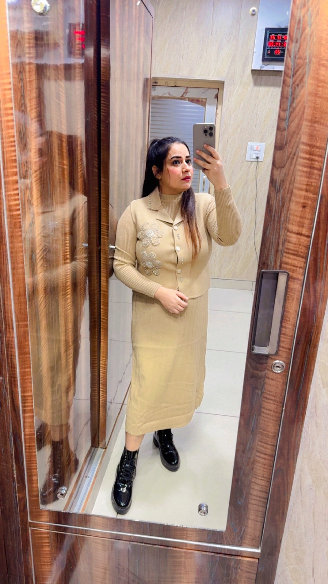 Woollen Short Dress With Jacket