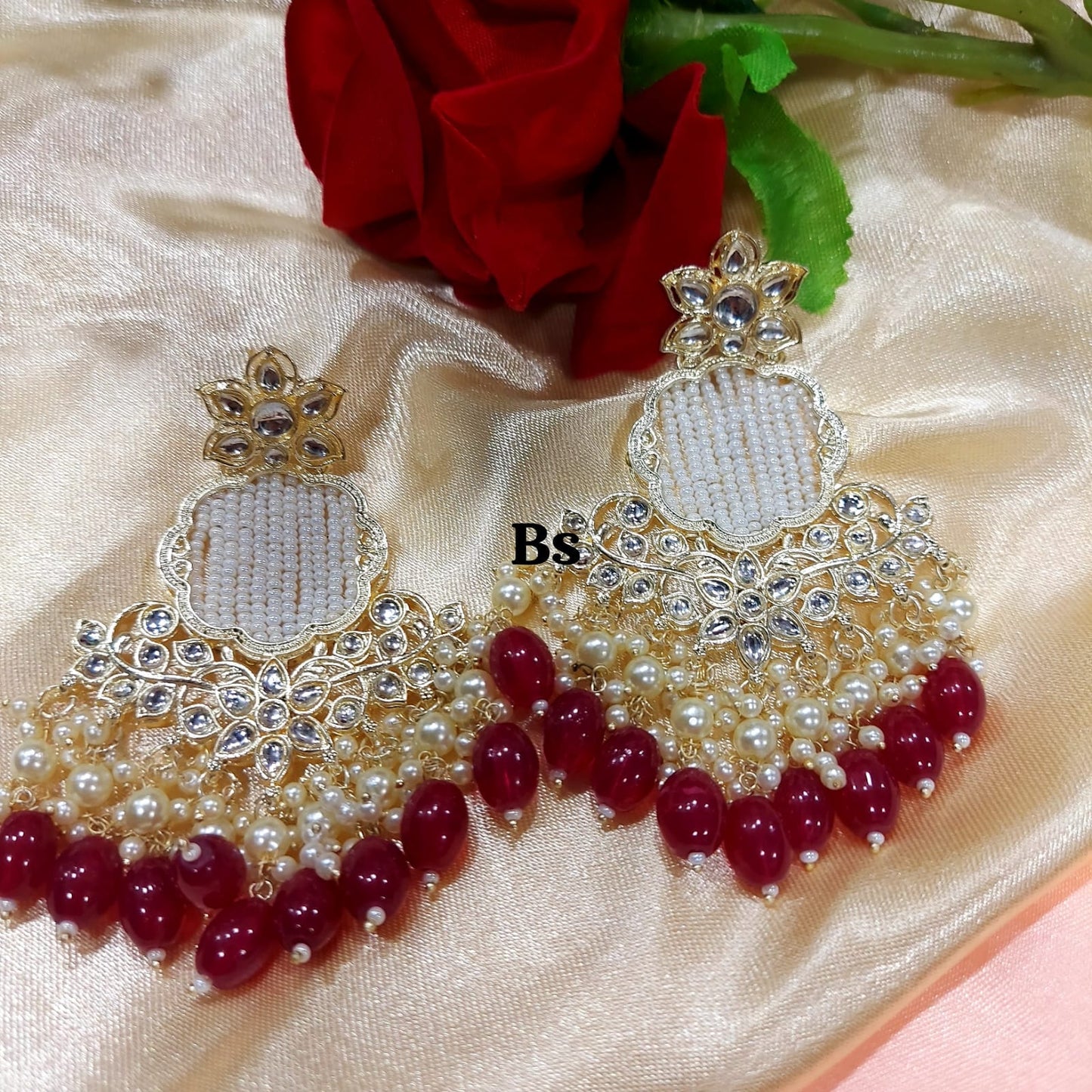 Pearl line Jhumkas