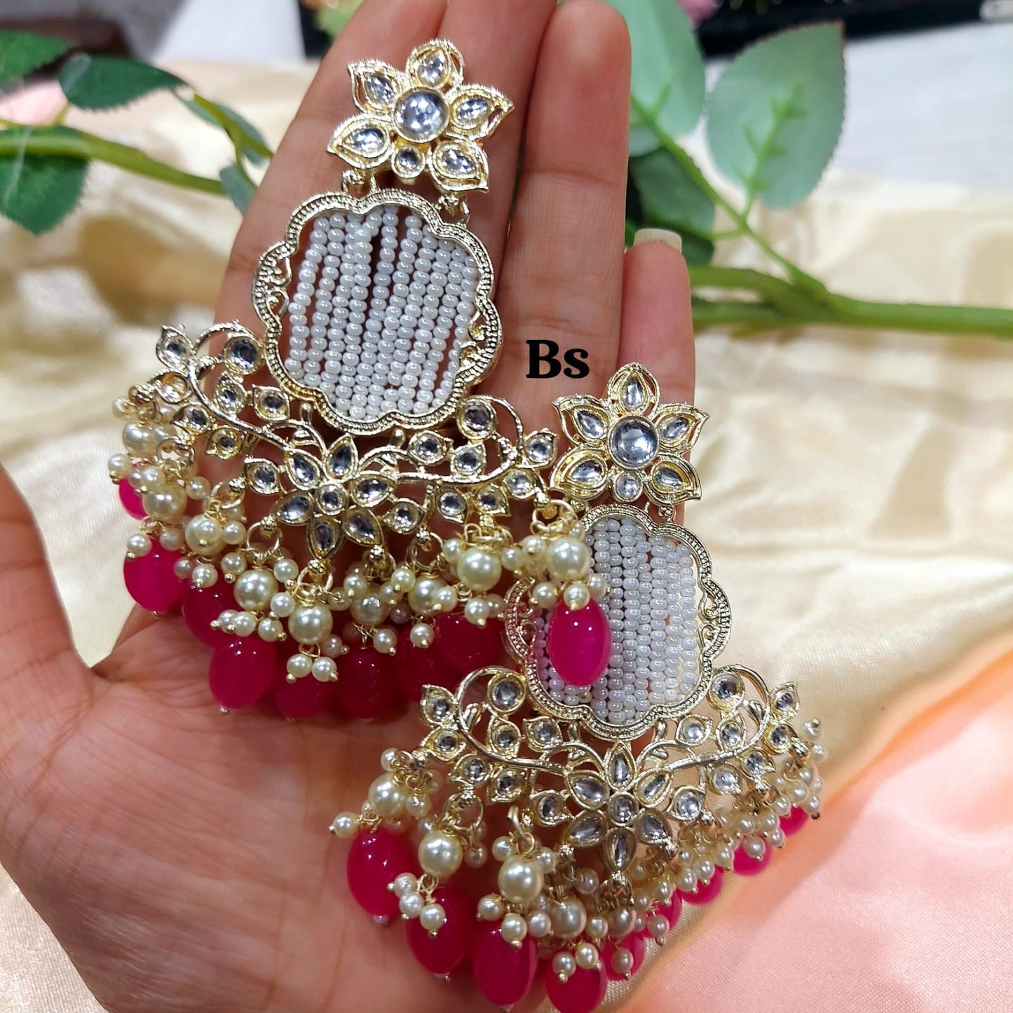 Pearl line Jhumkas