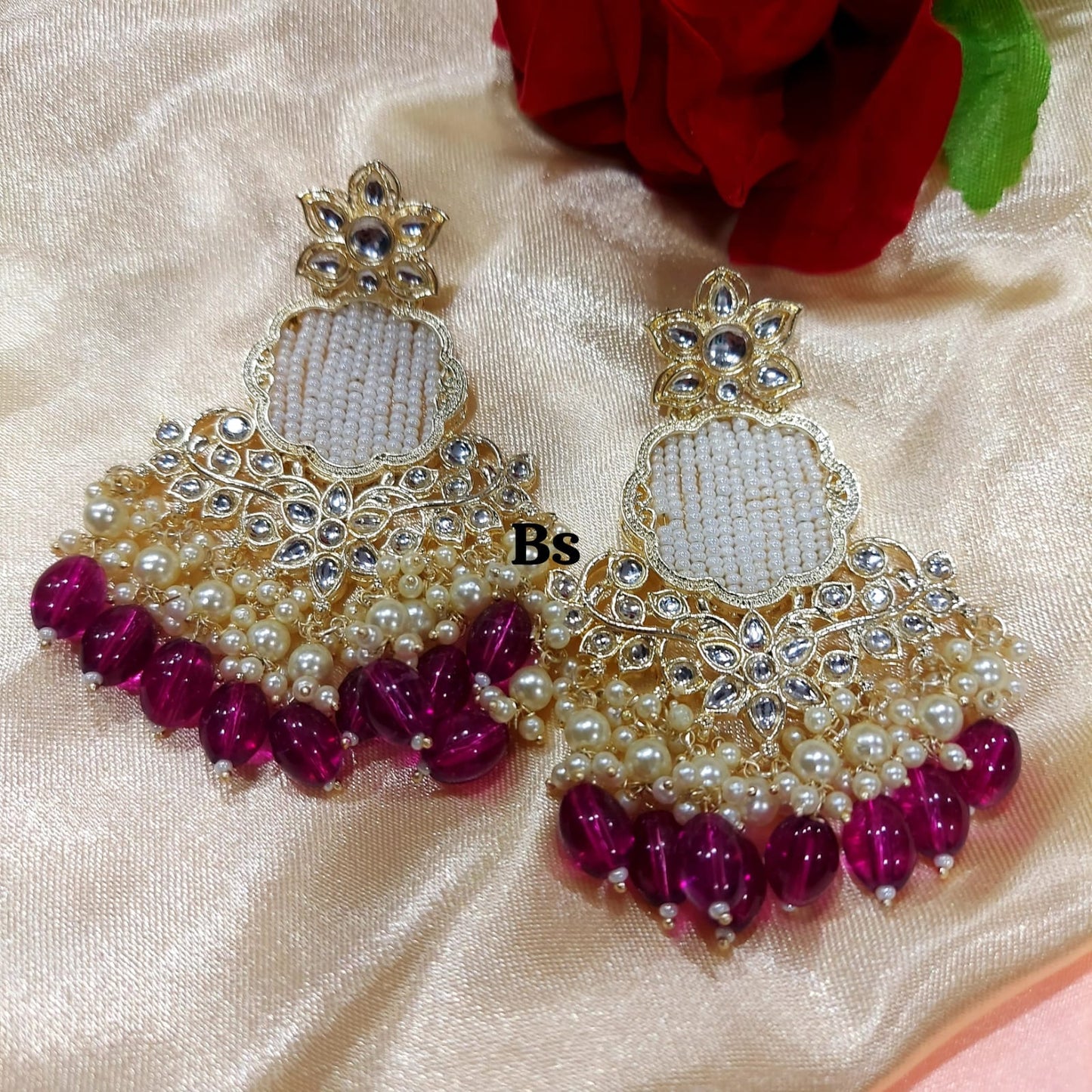 Pearl line Jhumkas