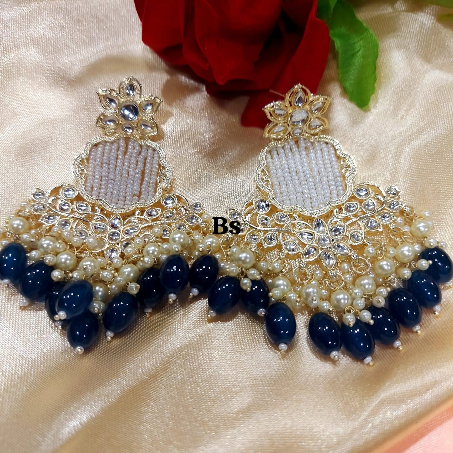 Pearl line Jhumkas